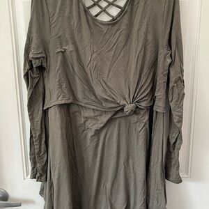 Latched Mama Olive Green Long Sleeve Nursing Tunic